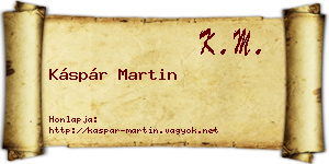 Káspár Martin névjegykártya